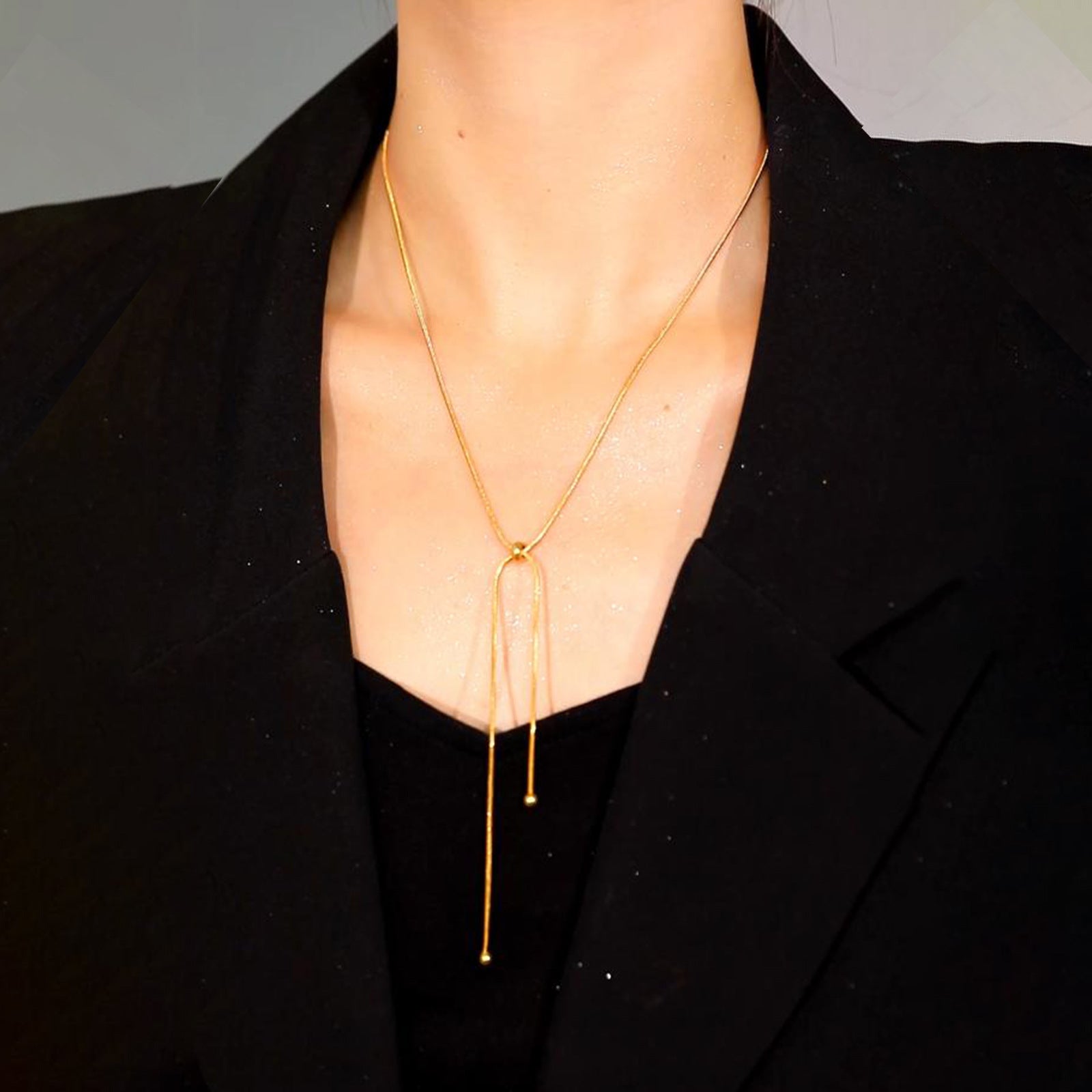 Wholesale 18K Gold Snake Bone Simple Ins Forest Style Adjustable Length Non-fading Bracelet